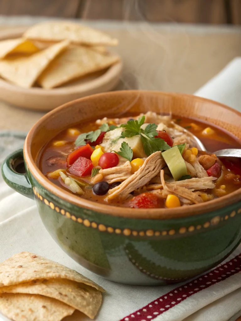 Hearty Crockpot Chicken Tortilla Soup Recipe