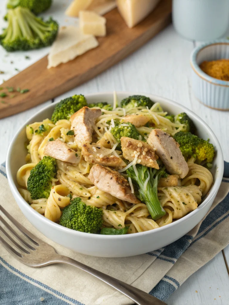 High Protein Rotisserie Chicken Broccoli Pasta (35-Minute Recipe)