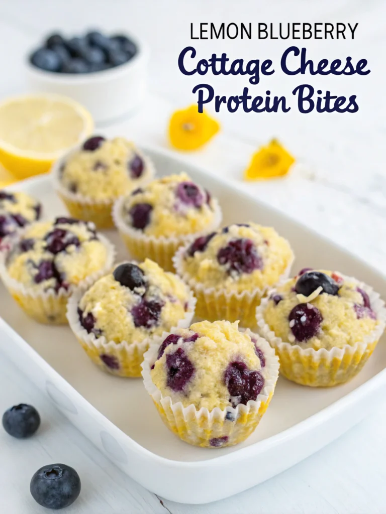 Lemon Blueberry Cottage Cheese Protein Bites (Healthy Snack On the Go)
