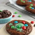 Mint M&M Brownie Cookies