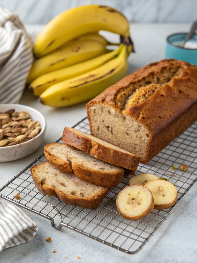 Moist Banana Bread Recipe with Ripe Bananas