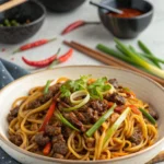 Mongolian Ground Beef Noodles Recipe