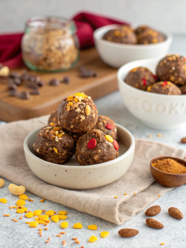 No-Bake Chocolate Peanut Butter Protein Balls (Healthy 4-Ingredient Snack)