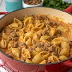 One-Pot Creamy Beef and Shells (30 Minutes)