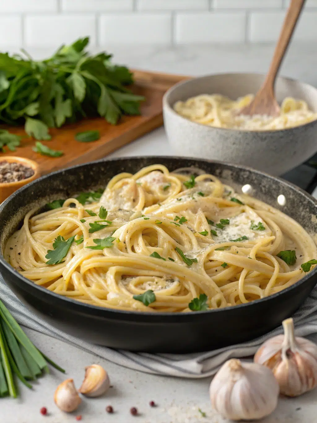 One Pot Creamy Garlic Pasta