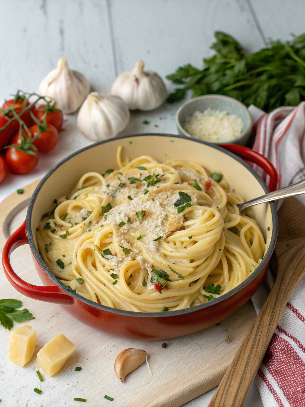 One Pot Creamy Garlic Pasta