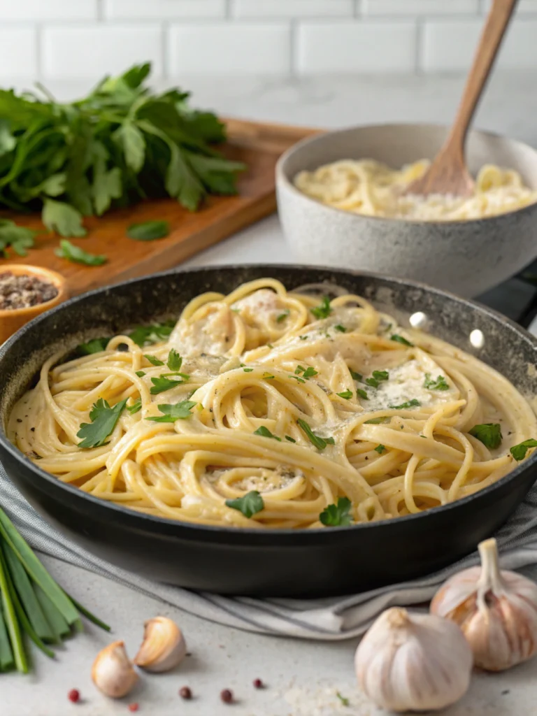 One Pot Creamy Garlic Pasta
