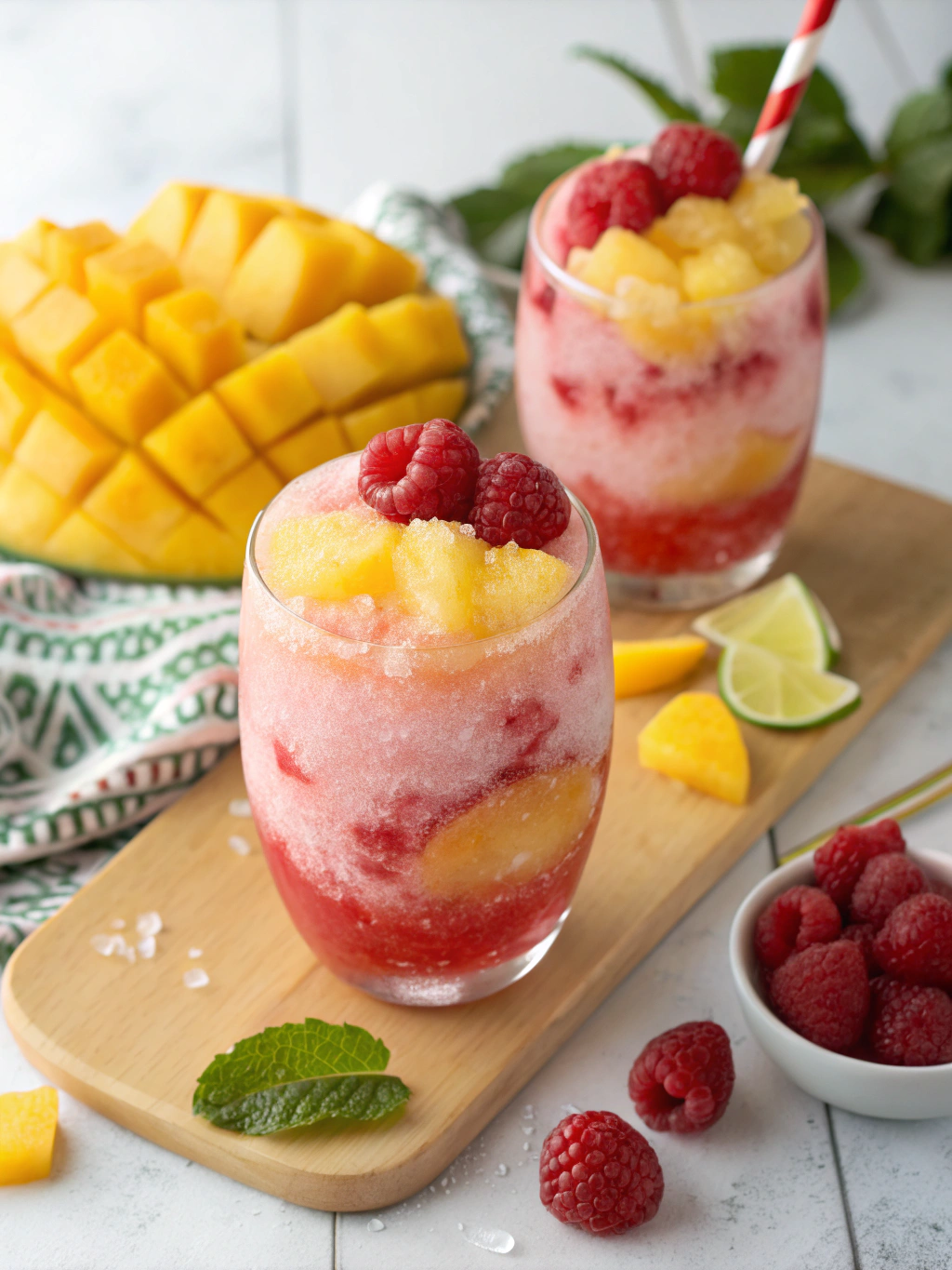 Raspberry Mango Margarita Slush Punch