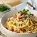Salty Creamy Carbonara Pasta Without Alcohol