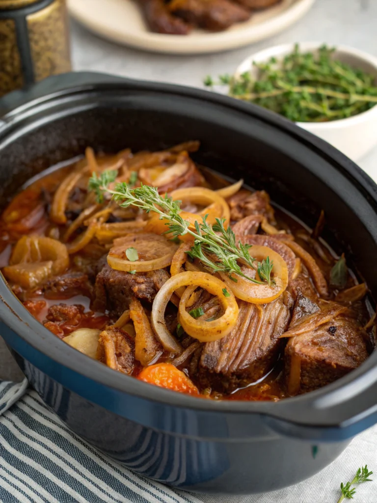 Savory Crock Pot French Onion Pot Roast for Cozy Dinners