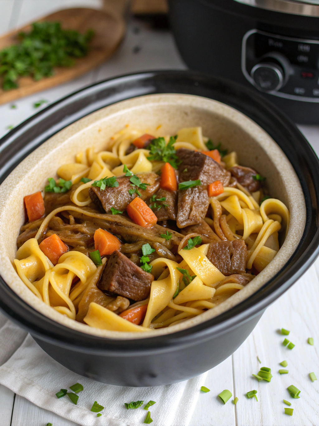 Delicious Slow Cooker Beef and Noodles