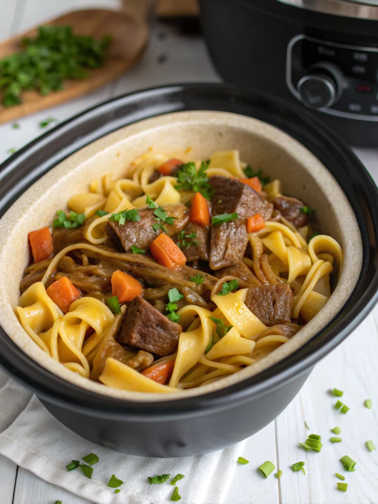 Slow Cooker Beef and Noodles