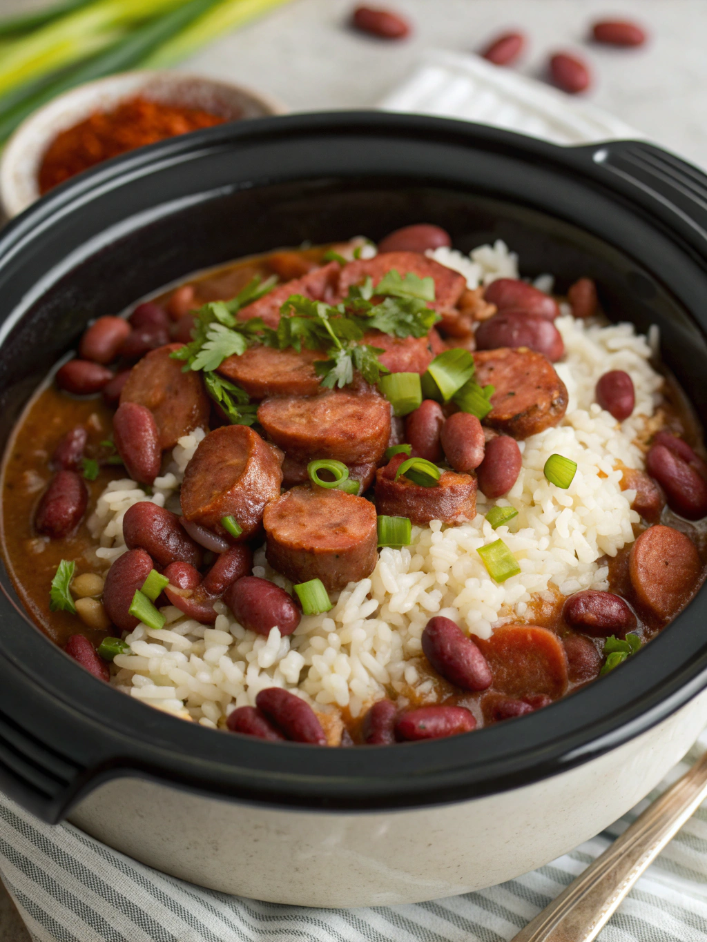 Slow Cooker Cajun Red Beans and Rice