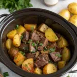 Slow Cooker Garlic Butter Beef with Potatoes