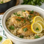 Slow Cooker Lemon Herb Chicken and Rice