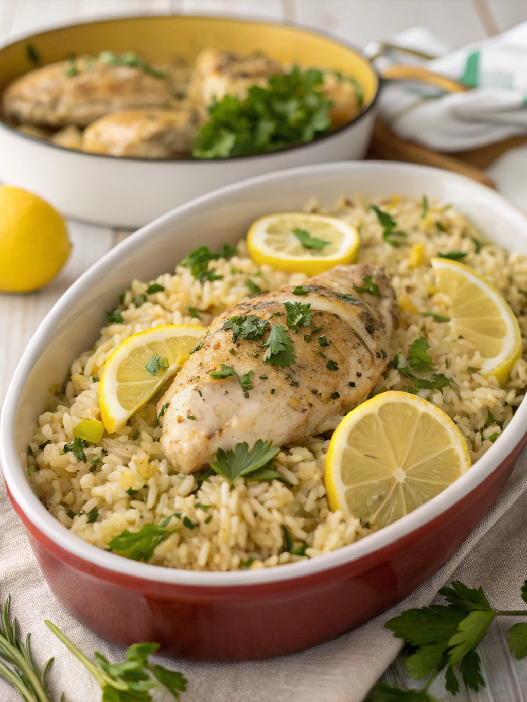 Slow Cooker Lemon Herb Chicken and Rice