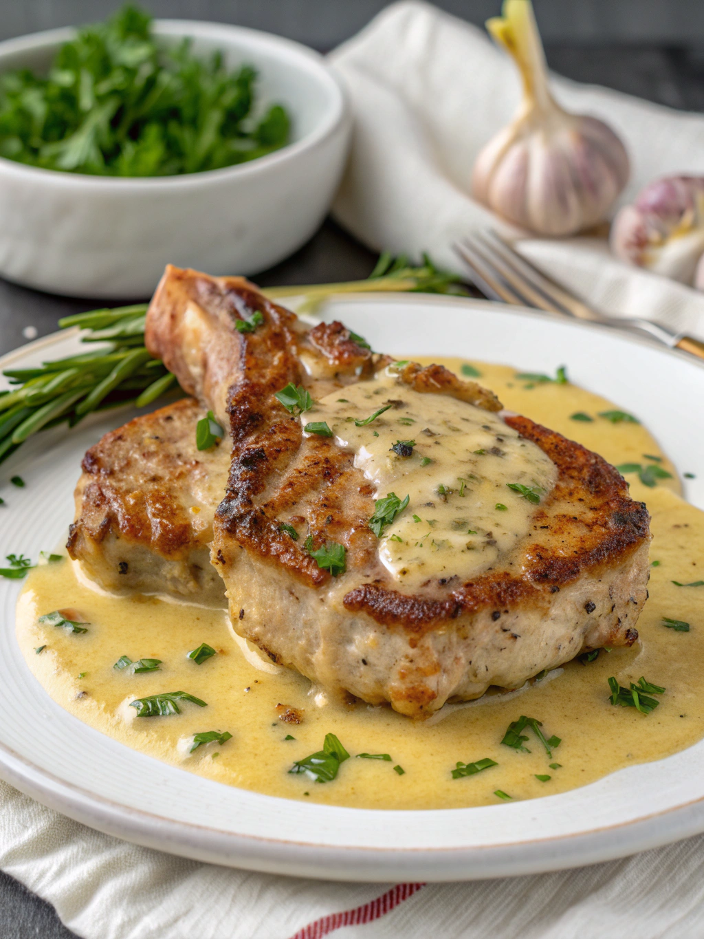 How to Make the Best 7-Ingredient Slow Cooker Pork Chops with Garlic Parmesan Sauce