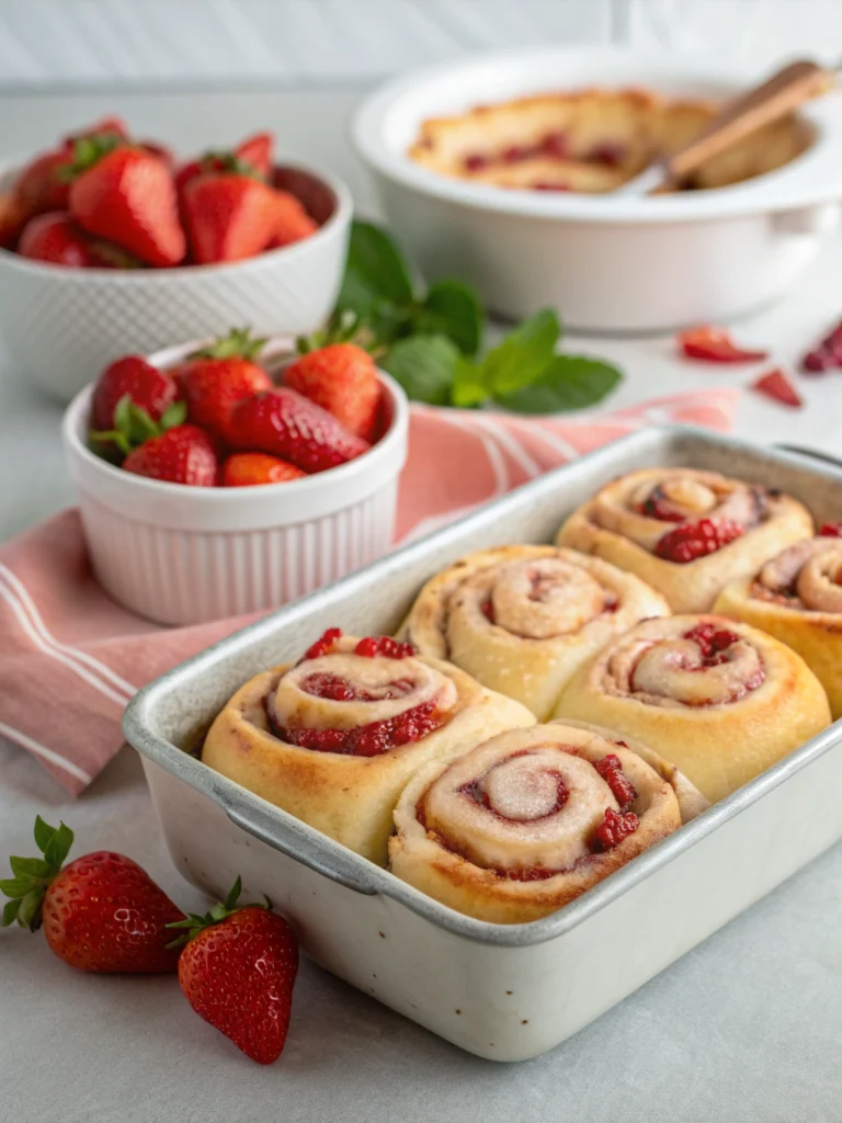 Soft and Fluffy Strawberry Cinnamon Rolls