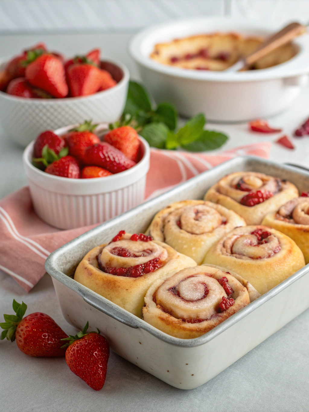 Soft and Fluffy Strawberry Cinnamon Rolls