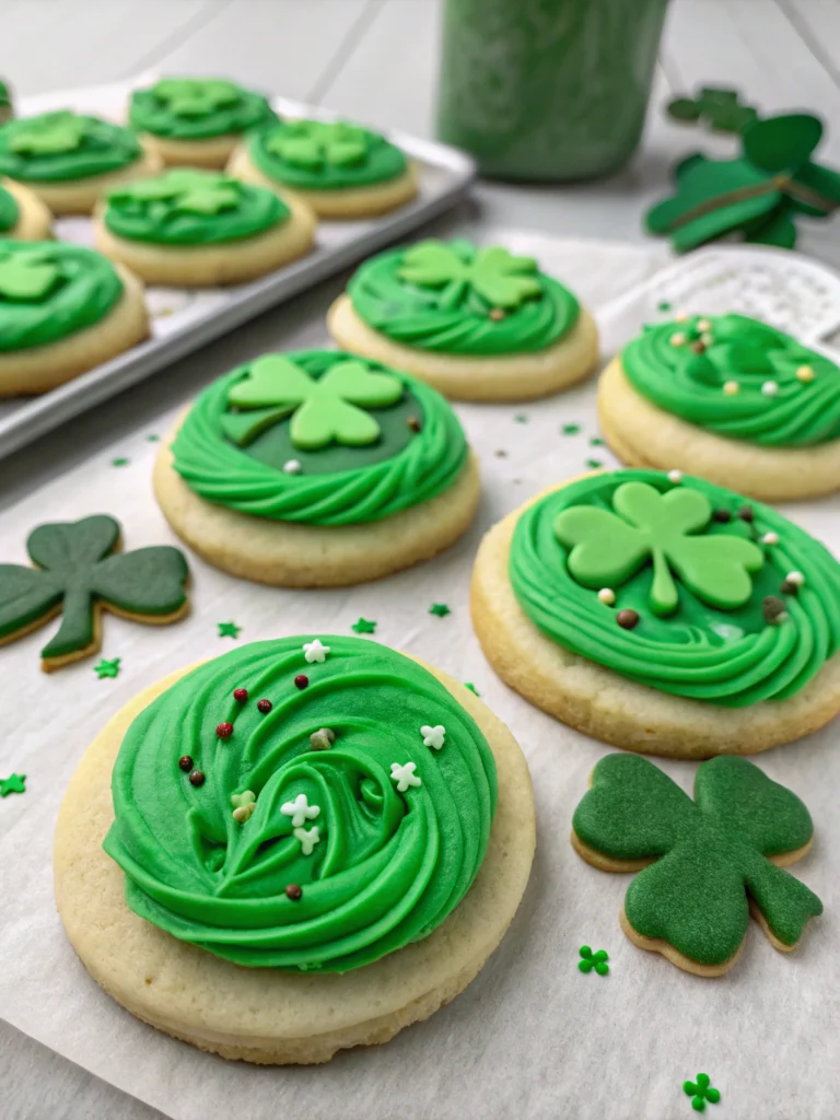 St. Patrick's Day Buttercream Sugar Cookies