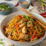 Sticky Garlic Chicken Noodles