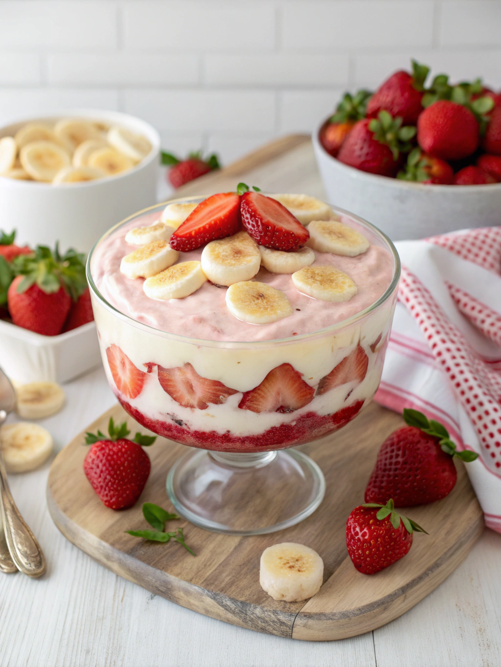 Strawberry Banana Pudding Dream No-Bake Dessert