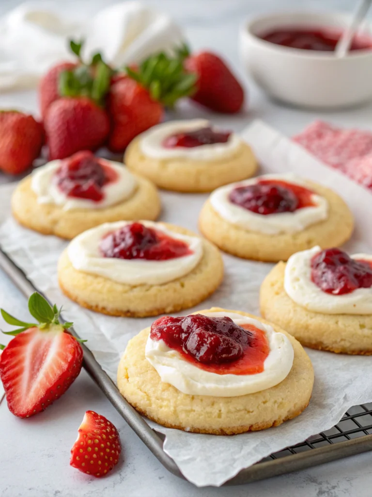 Strawberry Cheesecake Cookies Recipe with Homemade Jam