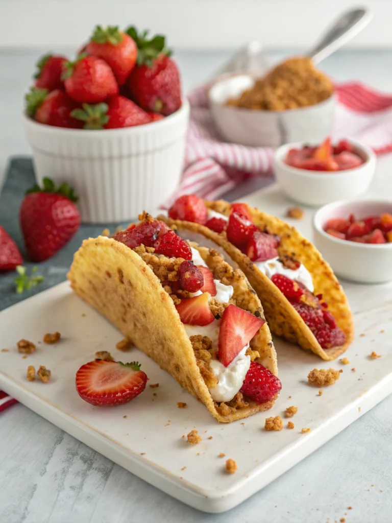 Strawberry Crunch Cheesecake Tacos
