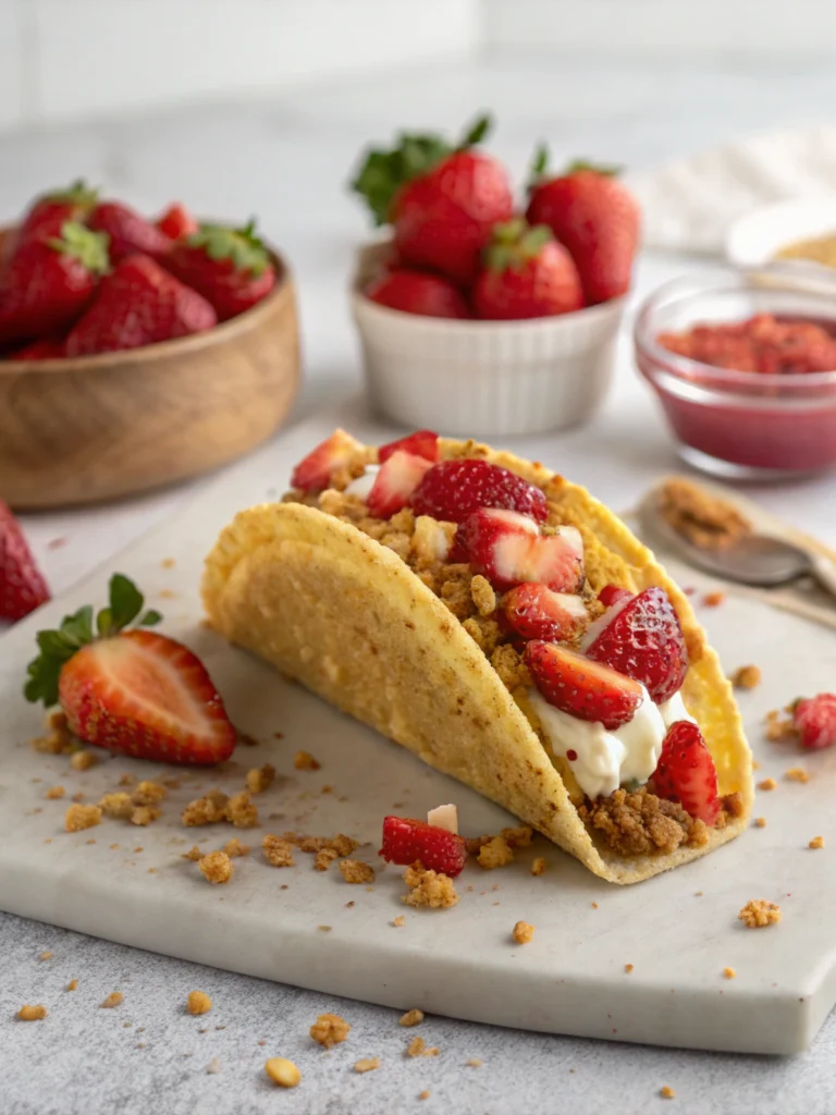 Strawberry Crunch Cheesecake Tacos