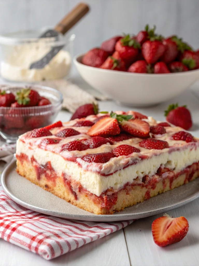 Strawberry Earthquake Cake