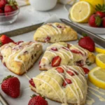 Strawberry Scones Recipe With Lemon Glaze