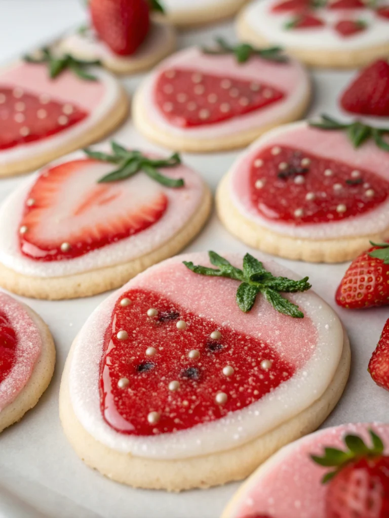 Strawberry Sugar Cookies with Sparkling Strawberry Sugar Recipe