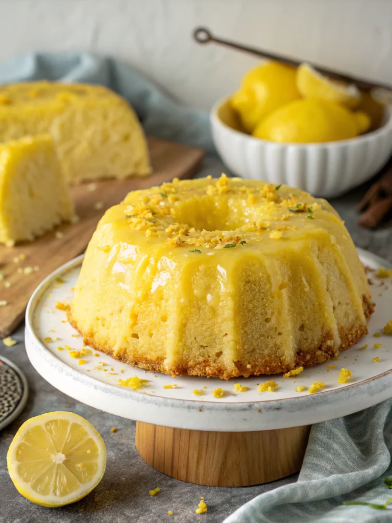Traditional Irish Lemon Pudding Cake