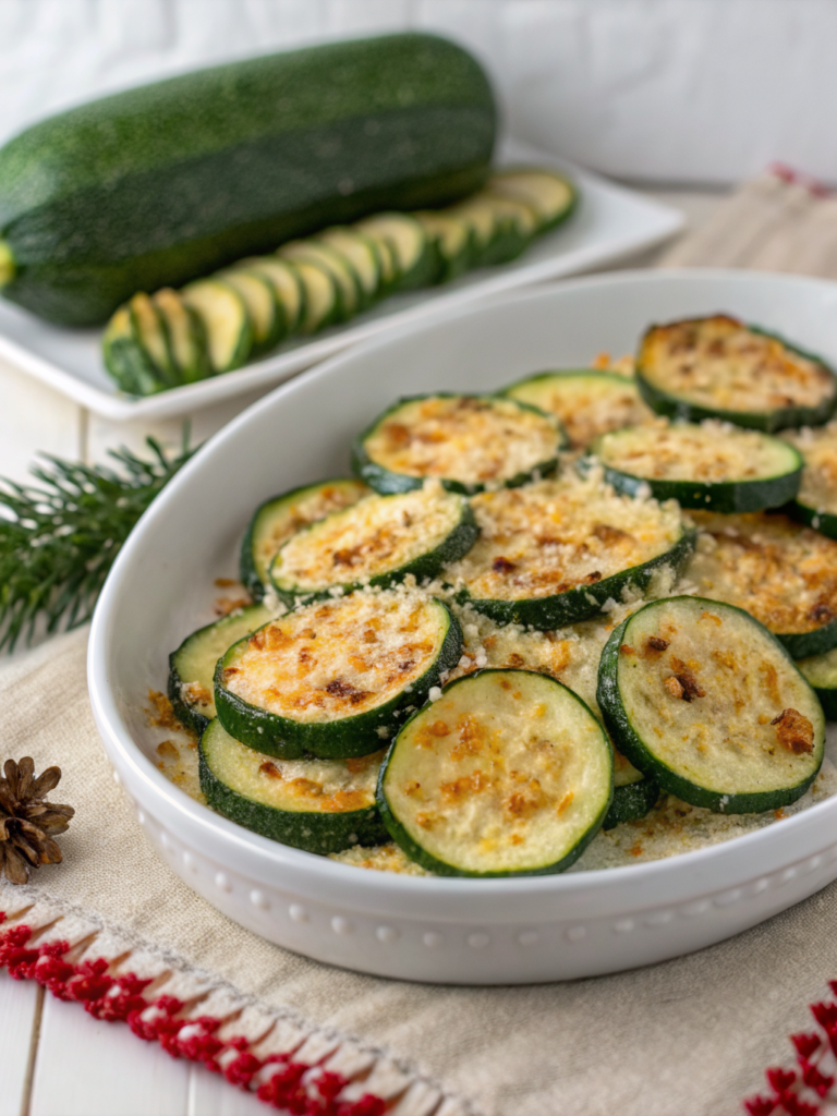 Baked Parmesan Zucchini (Christmas Recipe & Thanksgiving Recipe)