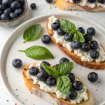 Basil Blueberry Ricotta Bruschetta