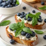 Basil Blueberry Ricotta Bruschetta