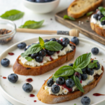 Basil Blueberry Ricotta Bruschetta