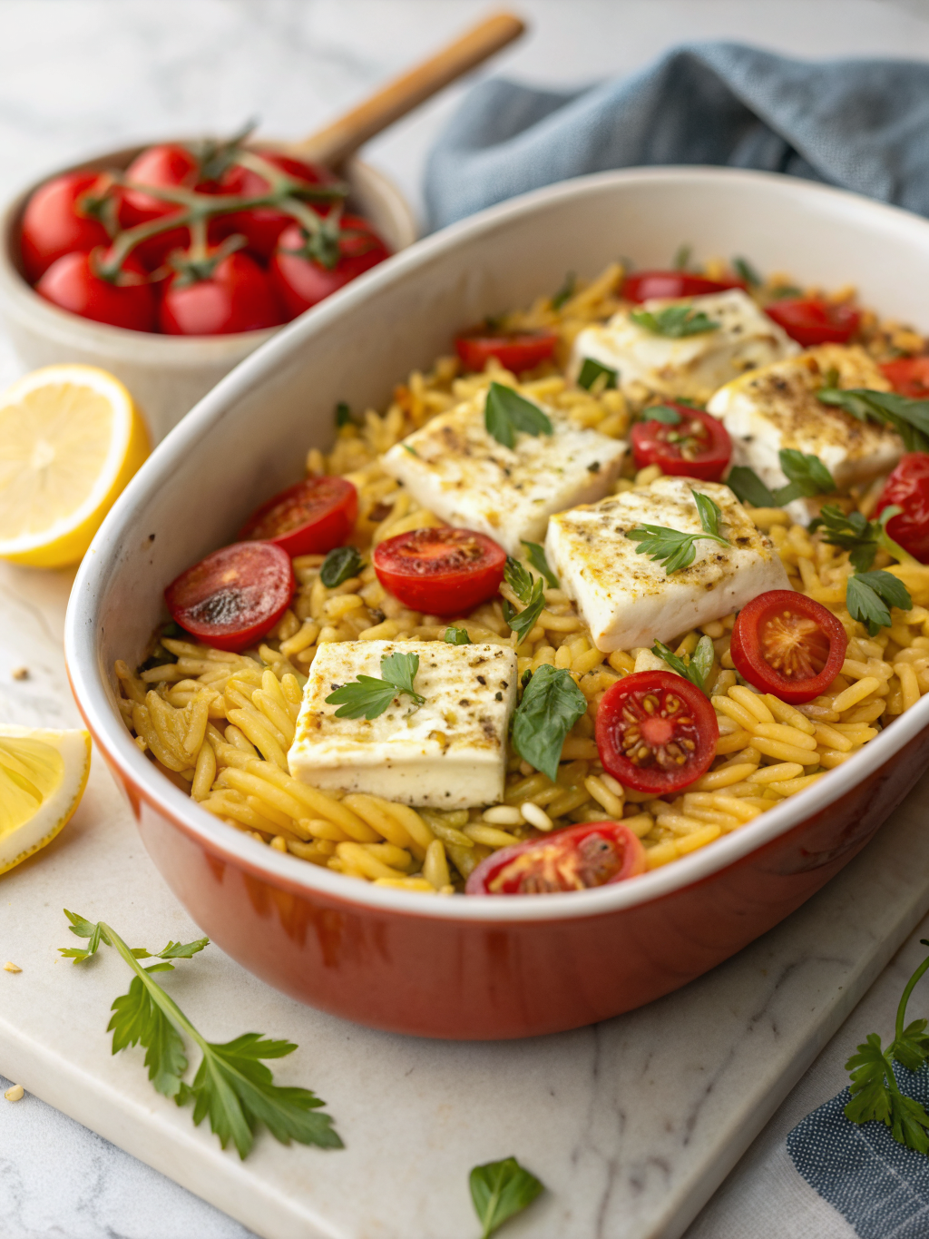 Best Baked Feta Orzo