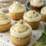 Chamomile Cupcakes with Honey Buttercream Frosting