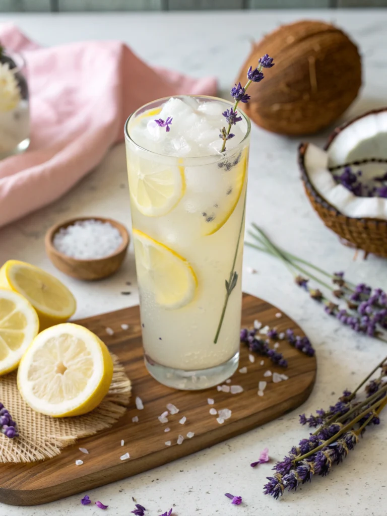 Coconut Lavender Lemonade Mocktail Recipe