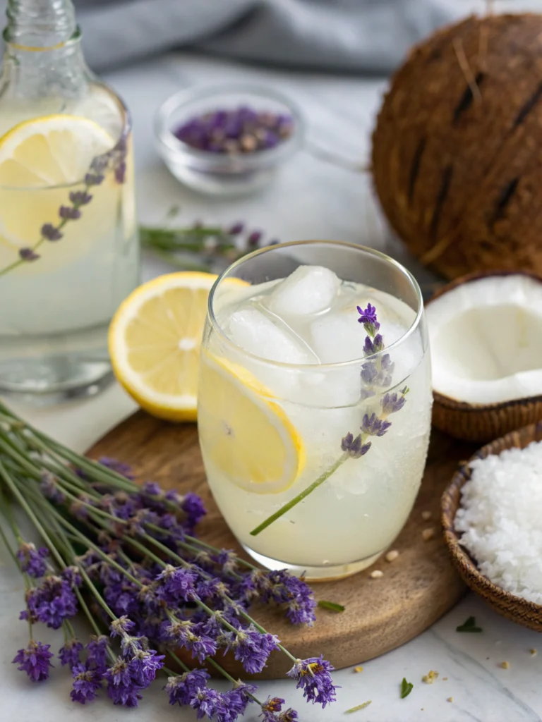 Coconut Lavender Lemonade Mocktail Recipe