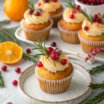 Cranberry Orange Cupcakes with Festive Garnish