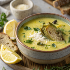 Creamy Lemony Tuscan Artichoke Soup