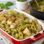 Creamy Pesto Chicken Pasta Bake