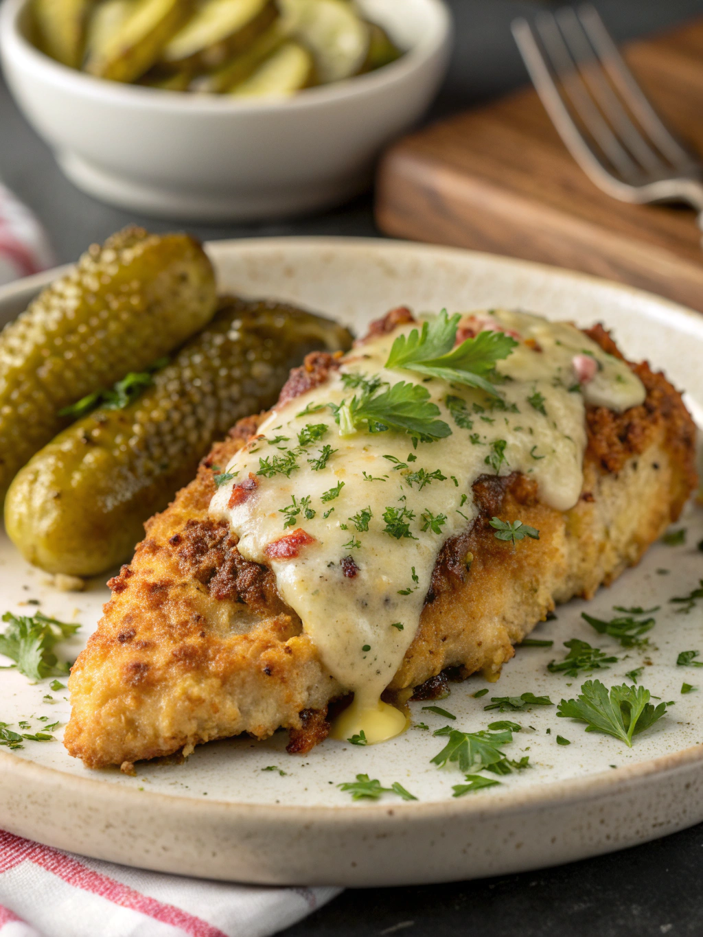 Crispy Dill Pickle Parmesan Chicken