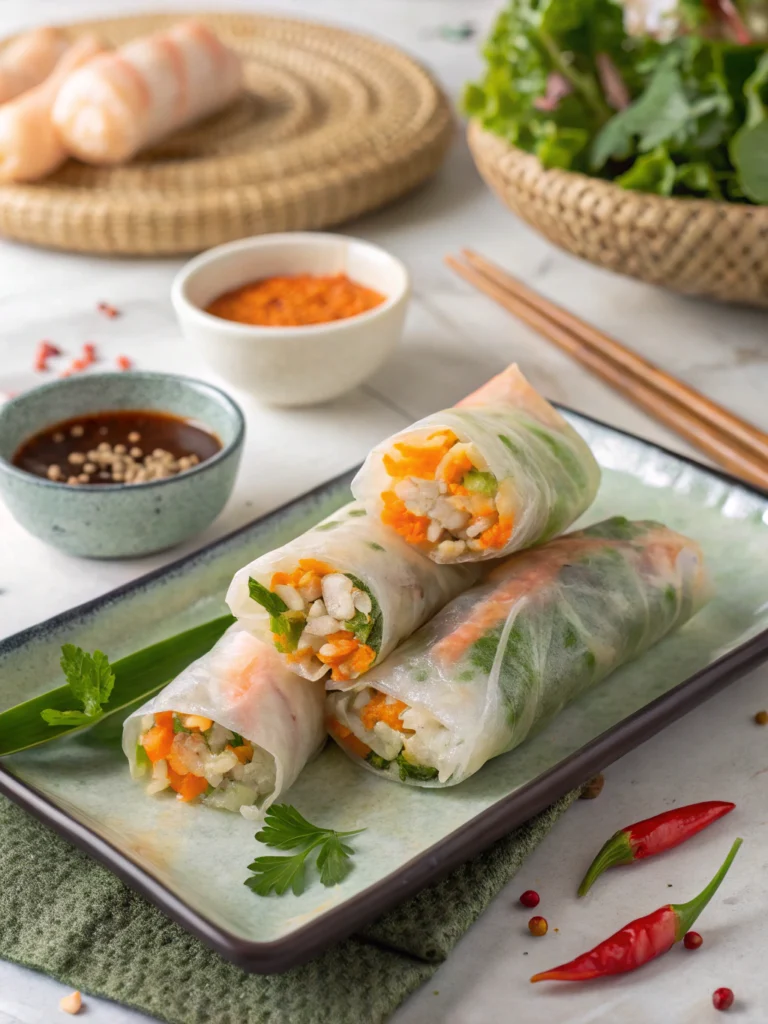 Crispy Rice Paper Spring Rolls