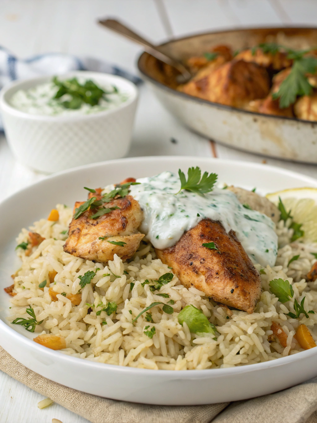 7-Step Dump-and-Bake Chicken Tzatziki Rice Recipe: Quick & Easy Dinner!