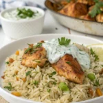 Dump-and-Bake Chicken Tzatziki Rice Recipe
