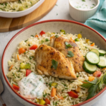 5-Step Dump-and-Bake Chicken Tzatziki Rice Recipe: Your Weeknight Savior!