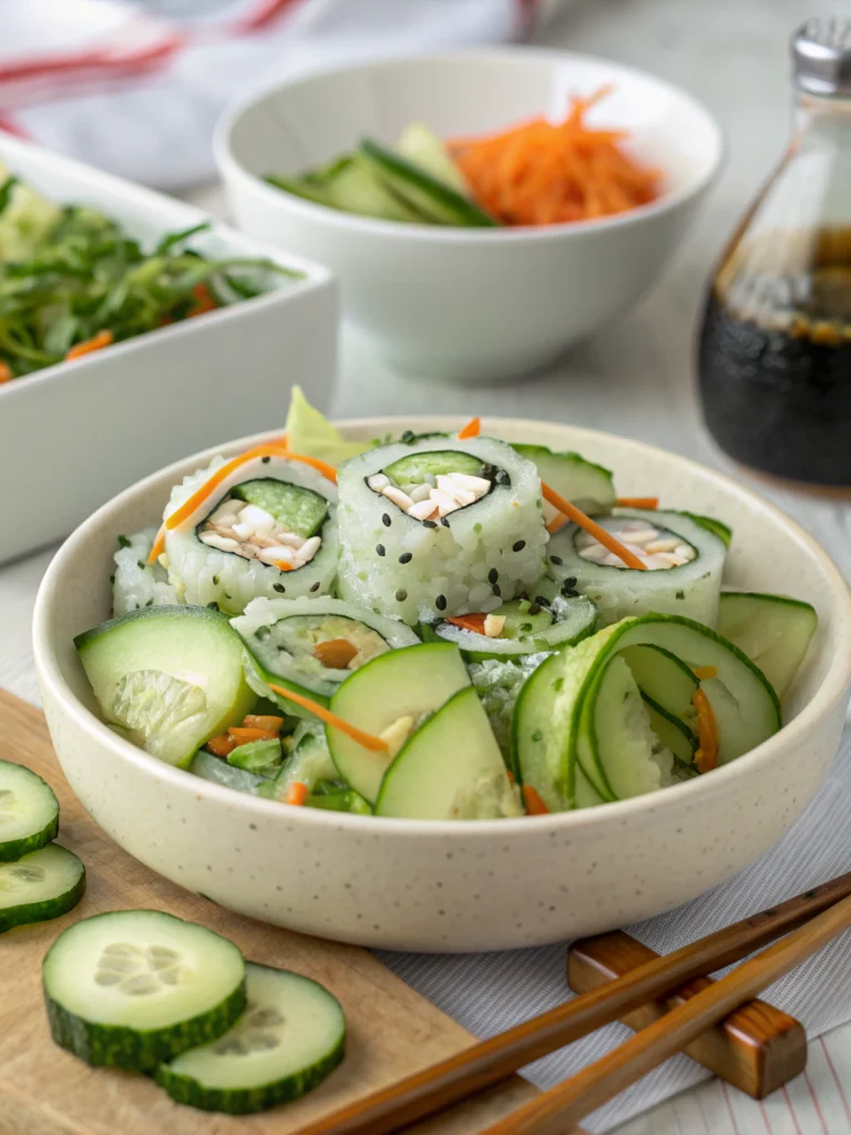 Easy California Roll Cucumber Salad